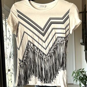 Versace authentic fringe design tshirt white black design logo size medium